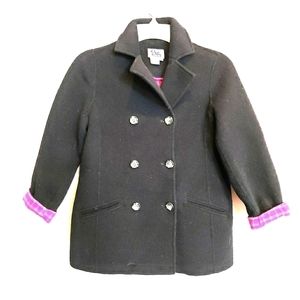 Lilly Pulitzer girls sz 10  black wool peacoat